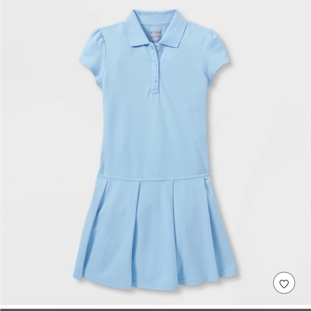NWOT - Cat & Jack - Light Blue Kids Uniform Polo Dress